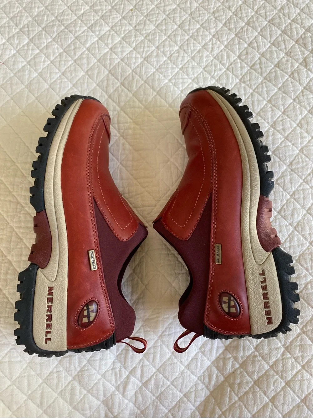 Merrell Polar Moc Waterproof Slip-On Hiking Shoes Leather Red Bean Insulated 7